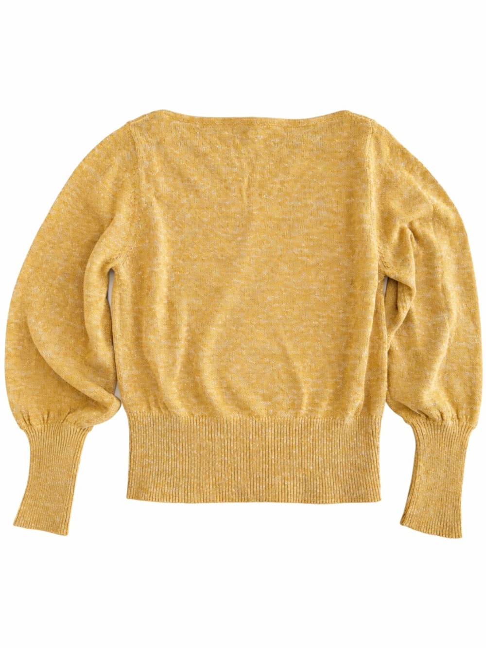 INTERMIX Yellow Scoop Neck Balloon Sleeve Sweater - Picture 2 of 4